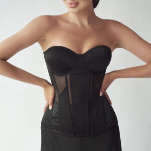 CORSET CU CUPA MOZAIC NEGRU