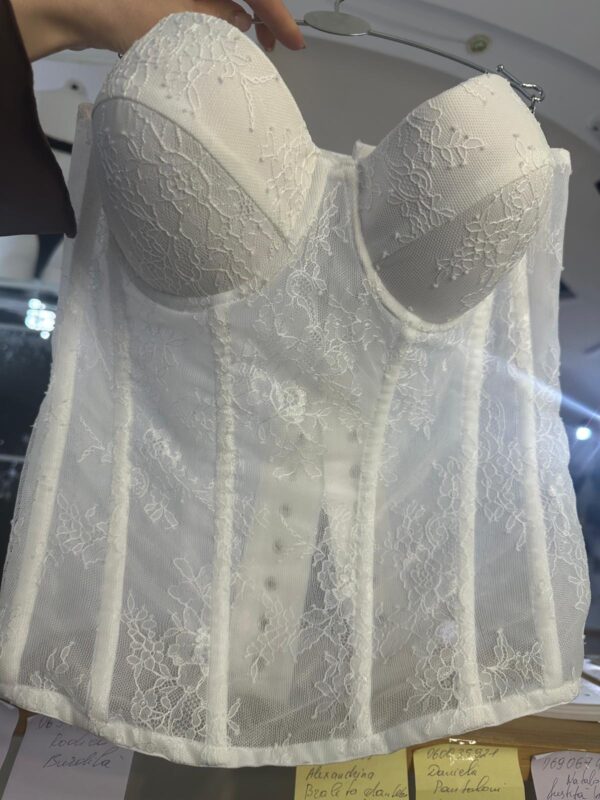 CORSET CU CUPA DANTELA ALB