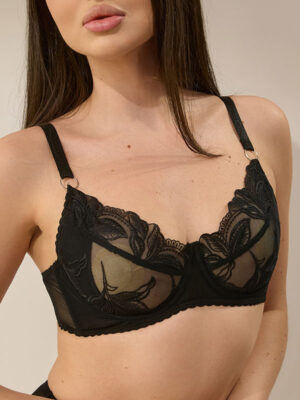 BRALETTA PLASA/DANTELA NEGRU CUPA