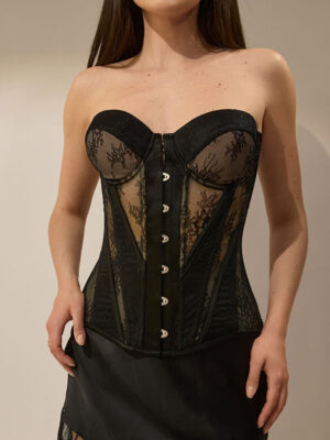CORSET DANTELA/ATLAS NEGRU
