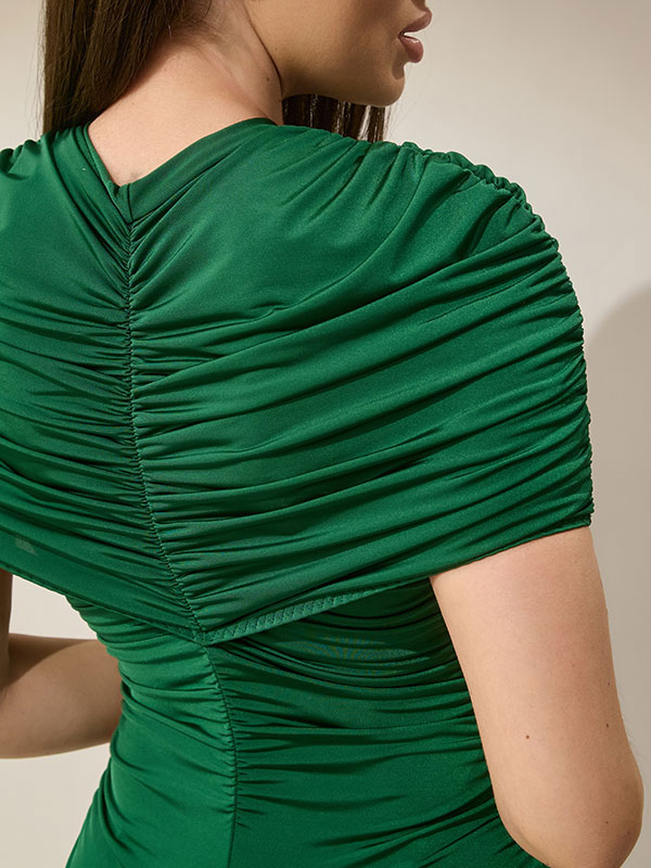 BODY CU BOLERO DRAPAT VERDE - imagine 6