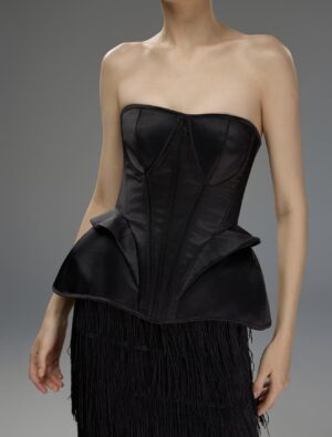 CORSET FARA BRETELE  CU BASCA DUBLA