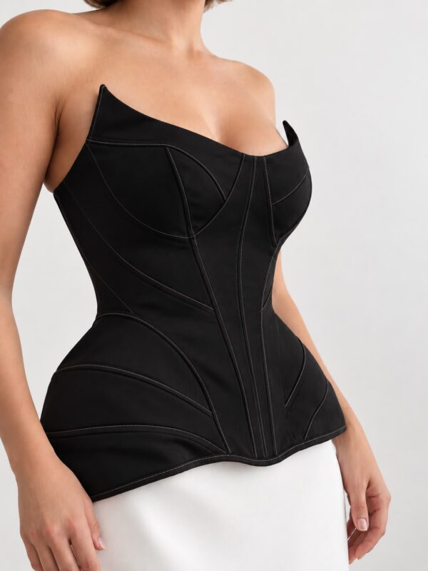CORSET NEGRU RELIEFAT